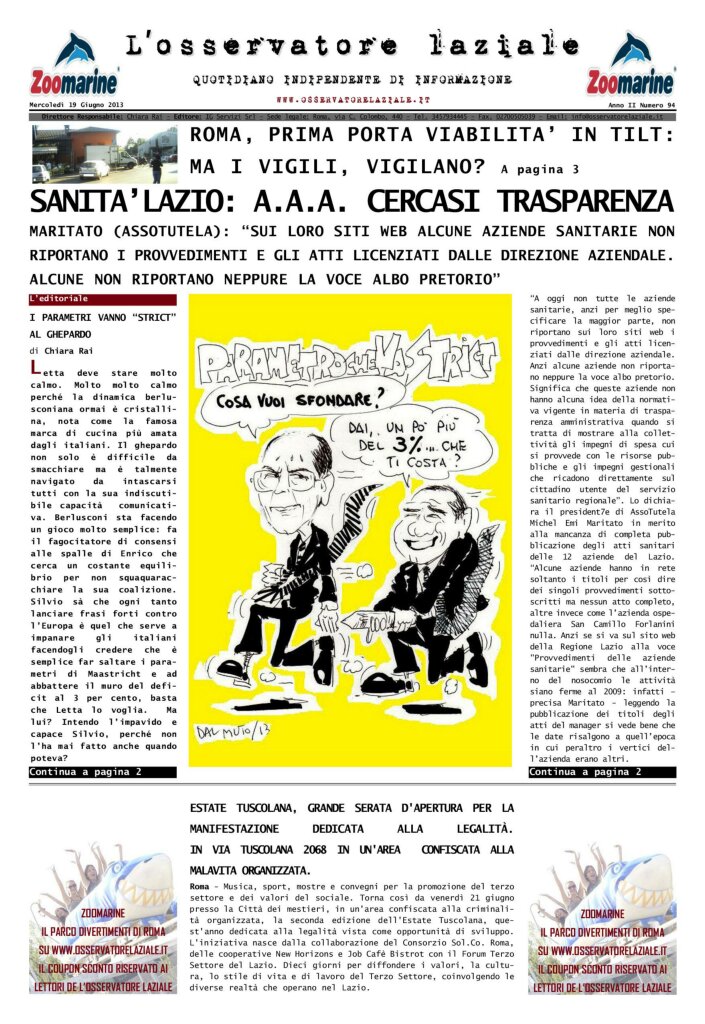 L'osservatore d'Italia edizione del 19 Giugno 2013